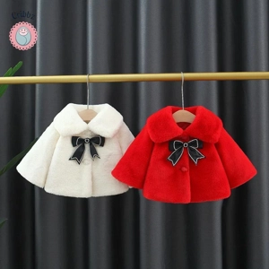 Winter Girls Big Bow Coat for Toddlers