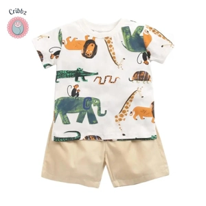 Cute Cartoon Baby Boys Summer Set