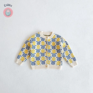 Baby Girl Knit Cardigan & Jumpsuit Set