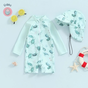 Toddler Whale Print Swimwear Set