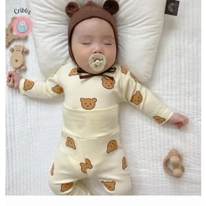 Cute Cartoon Print Baby Pajama Suit