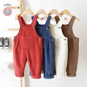 Corduroy Baby Overalls with Front Pocket
