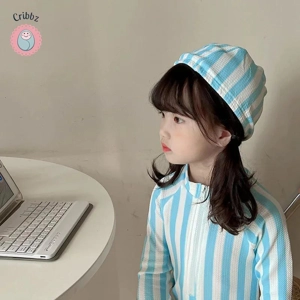 Striped Summer Girls One-Piece Swimsuit