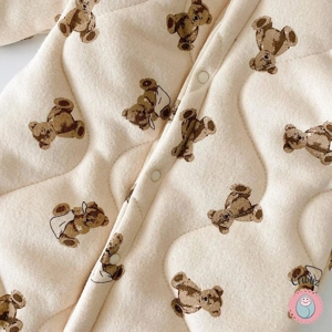 Cute Bear Print Winter Baby Jumpsuit