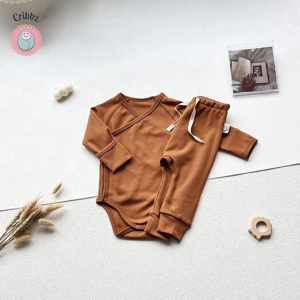 Cotton Long Sleeve Baby Bodysuit Set