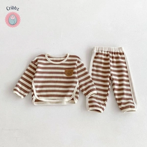 Childrens Cartoon Bear Hoodie and Pants Set