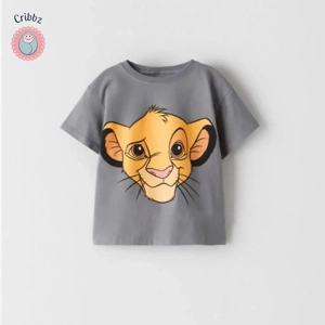 Lion Cartoon Short-Sleeved T-Shirt for Kids