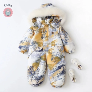 Winter Floral Hooded Romper for Kids