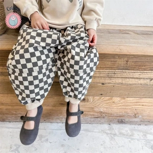 Cotton Plaid Harem Pants for Kids