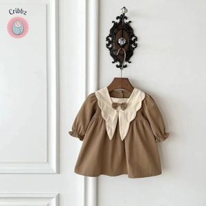 Retro Ruffle Bow Knot Dress for Girls