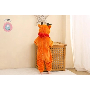 Hooded Flannel Baby Romper Jumpsuit