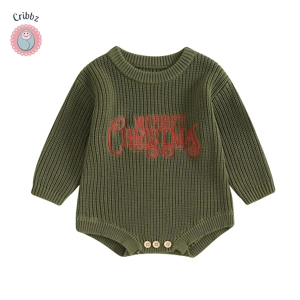 Newborn Christmas Knitted Sweater Romper