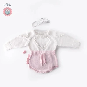 Spring Heart Knitted Jumpsuit for Infants
