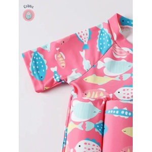 Childrens Cartoon Print Buoyancy Swimsuit