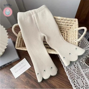 Cute Embroidered Cherry Kids Leggings