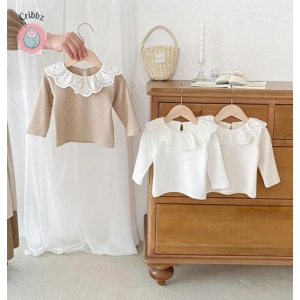 Lace Collar Long Sleeve Baby Top