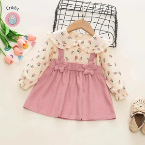 Autumn Floral Dress with Doll Collar