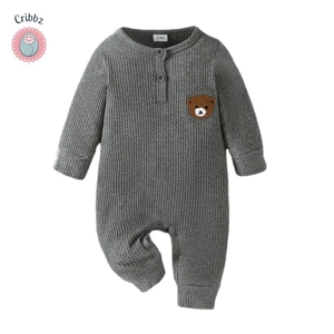 Cute Cartoon Bear Infant Long Sleeve Romper