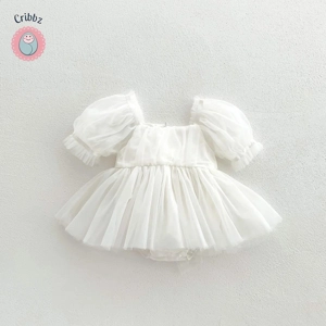 Summer Mesh Puff Sleeve Baby Dress