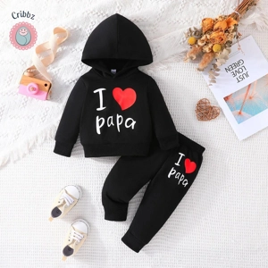 Cute Lettered Hoodie and Pants Set