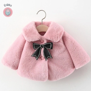Winter Girls Big Bow Coat for Toddlers
