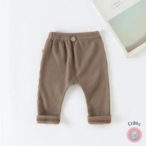 Casual Ribbed Striped Baby Trousers
