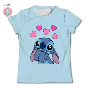 Kawaii Stitch Kids Summer Cartoon Tee