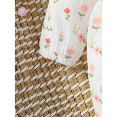 Baby Girls Casual Cotton Jumpsuit with Bowknot title=