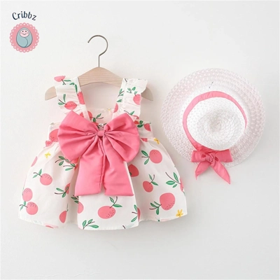 Summer Bow Dress Set for Girls title=