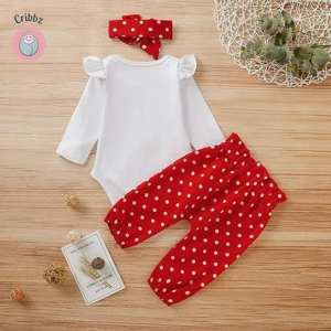 Newborn Baby Girl Heart Outfit Set