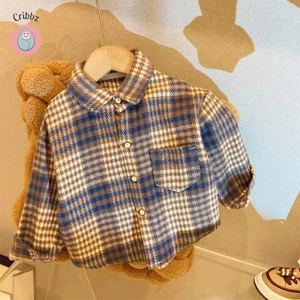 Vintage Plaid Casual Shirt for Kids