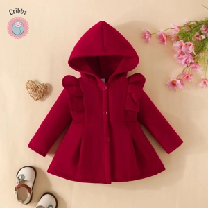 {Baby Girl Fleece Hooded Coat