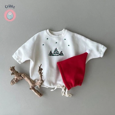 Christmas Fleece Lined Baby Bodysuit title=