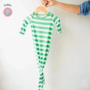Soft Bamboo Striped Sleep Gown for Newborns
