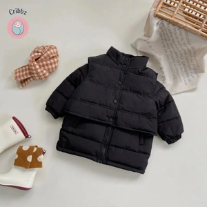 Winter Kids Thick Vest Parka Set