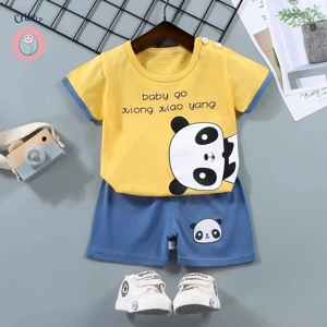 Kids Cartoon Print T-Shirt & Shorts Set