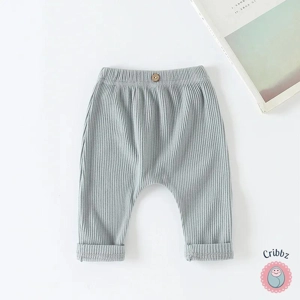 Casual Ribbed Striped Baby Trousers