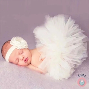Newborn Tulle Tutu Skirt and Headband Set