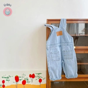 Soft Washed Denim Kids Overalls Outfit