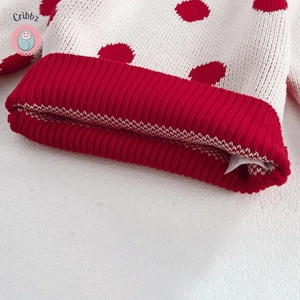 Infant Polka Dot Knitted Pullover Sweater