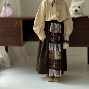 Korean Retro Floral Skirts for Girls