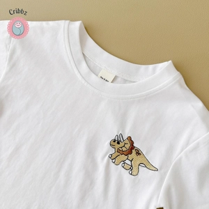 Dinosaur Embroidery Baby Denim Outfit Set