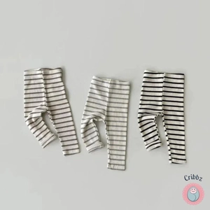 Striped Cotton Leggings for Infants