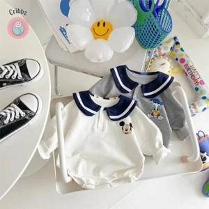 Spring Mickey Baby Bodysuit - Cute Cotton Jumpsuit