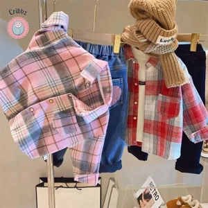 Vintage Plaid Casual Shirt for Kids