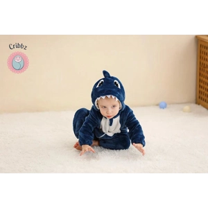 Hooded Flannel Baby Romper Jumpsuit