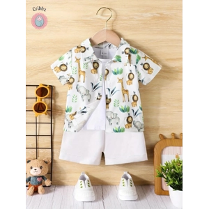 Baby Boy Summer Animal Print Shorts Set