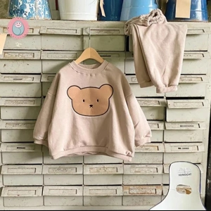 MILANCEL Toddler Bear Head Hoodie Set