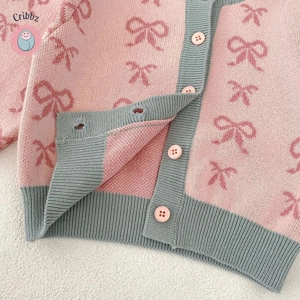 Autumn Knitted Bodysuit for Baby Girls