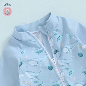 Toddler Whale Print Swimwear Set